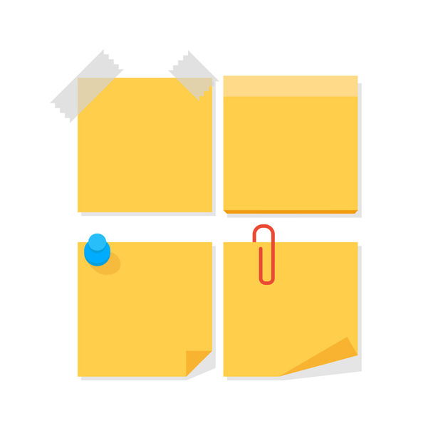 Lege papieren stickers voor notities - Vector, afbeelding