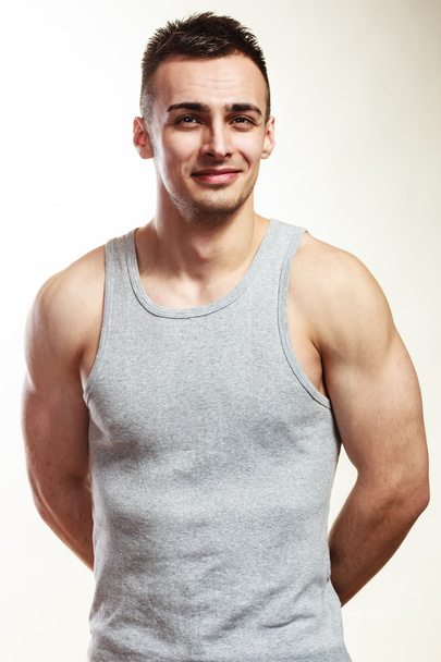 Handsome muscular sporty fit man portrait. - Photo, Image
