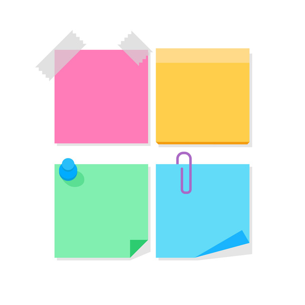 kleur papier stickers - Vector, afbeelding