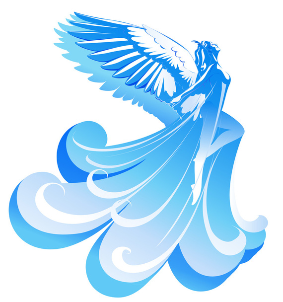 Ángel azul
 - Vector, imagen