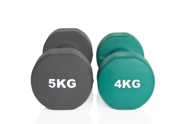 Green and black dumbbells - Photo, Image