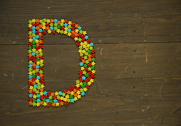 Letter D made with candy - Foto, Bild