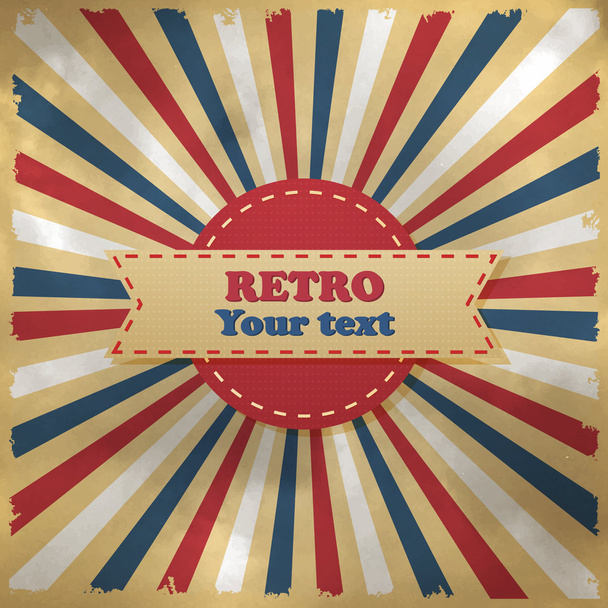 Retro background with radial rays. - Διάνυσμα, εικόνα