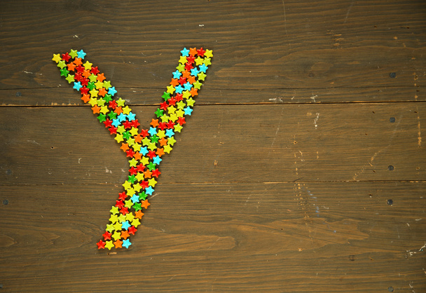 Letter Y made with candy - Fotoğraf, Görsel
