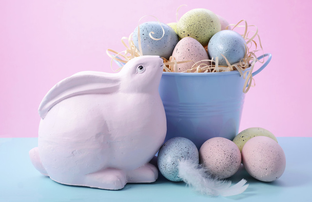 Easter Bunny with Bucket of Eggs - Foto, afbeelding