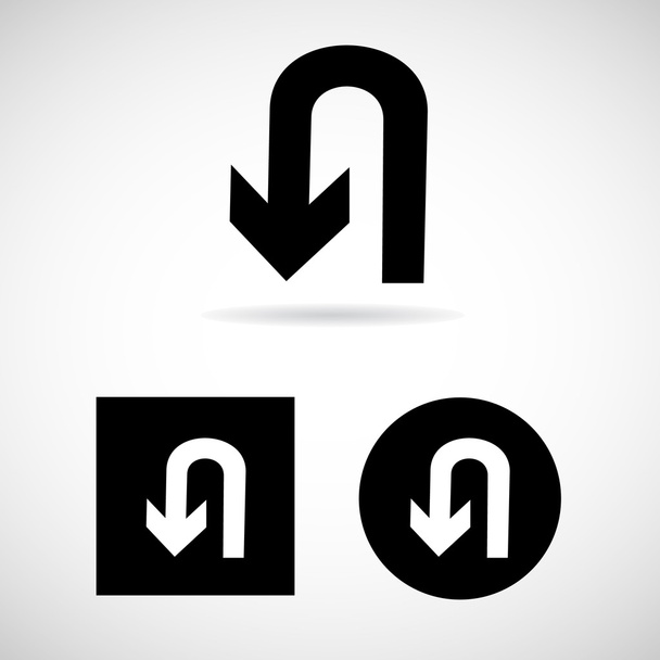 U-Turn Roadsign - road sign with turn symbol isolated Vector EPS10, Great for any use. - Vector, Image