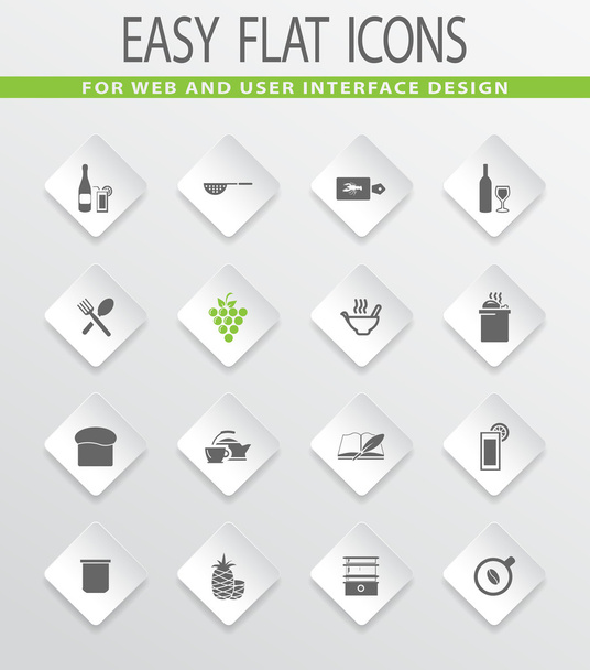 conjunto de iconos de comida y cocina - Vector, imagen