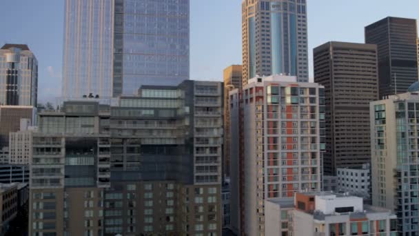 Luftaufnahme der Innenstadt von Seattle City - Filmmaterial, Video