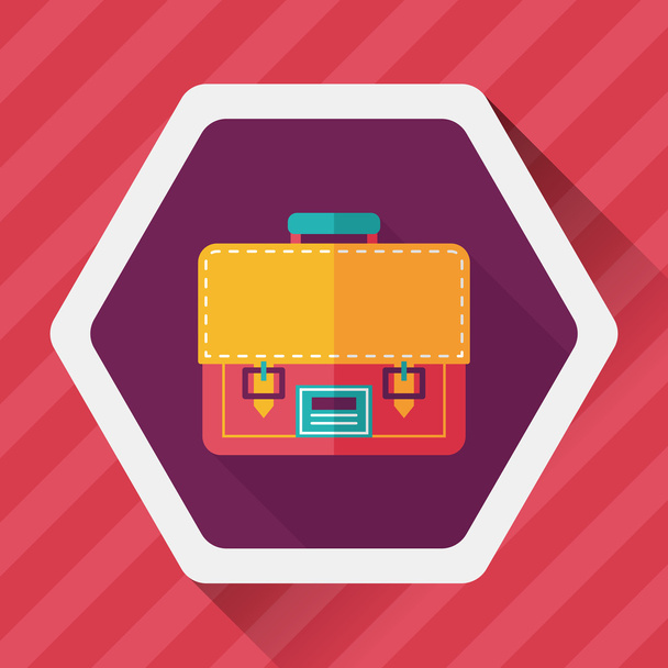 briefcase school bag flat icon with long shadow,eps10 - Вектор, зображення
