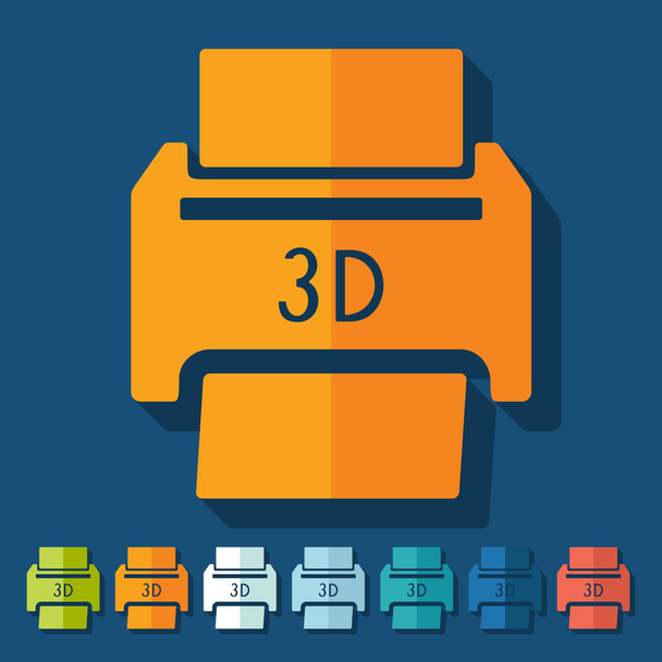 3D εκτυπωτές αυτοκόλλητα - Διάνυσμα, εικόνα