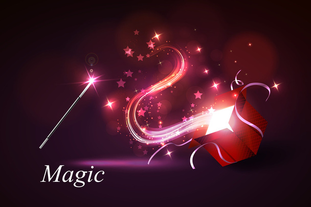 Magic box and wand - ベクター画像