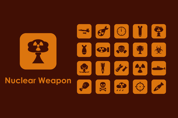 Armas nucleares iconos simples
 - Vector, imagen