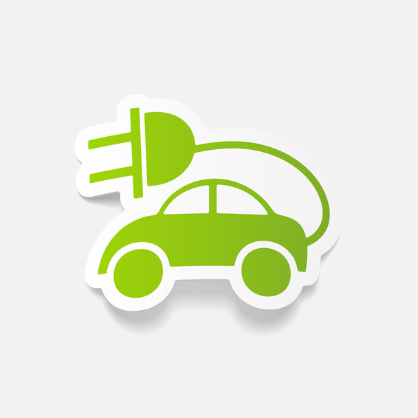 Πράσινο οικολογικό αυτοκίνητο ετικέτα - Διάνυσμα, εικόνα