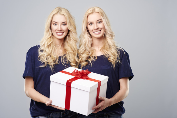 gift box carried by twins - Photo, Image
