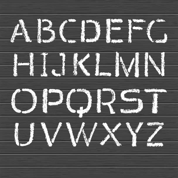 Hand drawn stencil-plate alphabet. - Vektor, obrázek