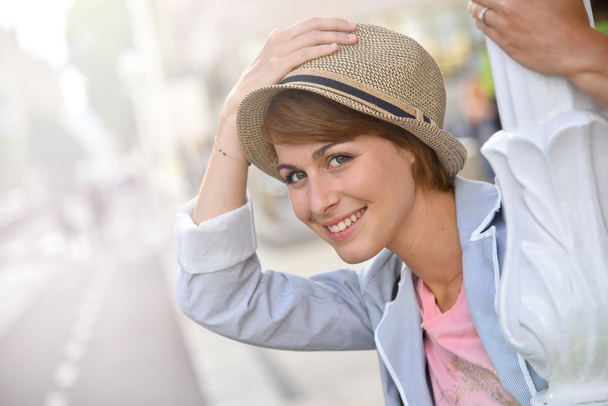 woman with hat posing - Photo, image