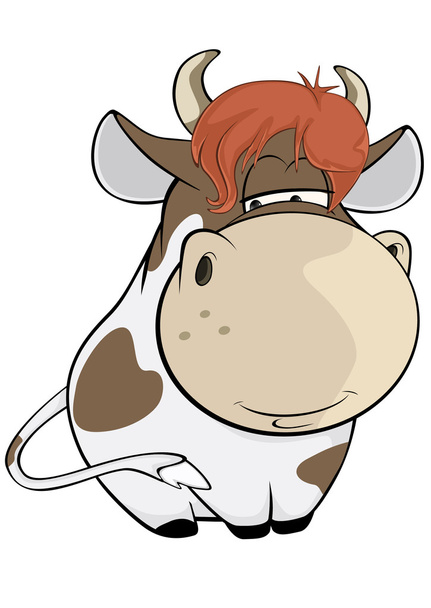 Cartoon Cute Cow - Vetor, Imagem