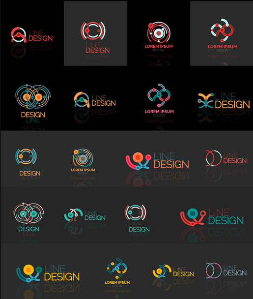 Een overzicht van swirl en cirkel minimale abstracte geometrische logo set - Vector, afbeelding