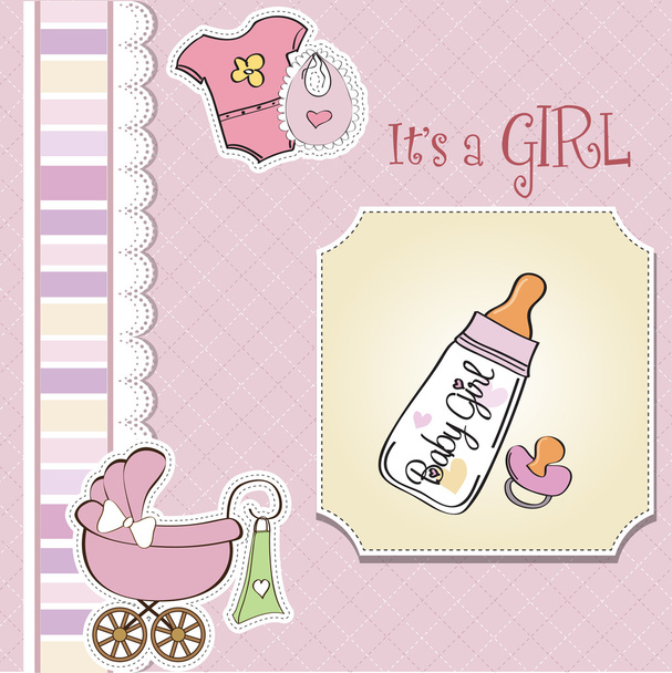Baby girl shower card - Фото, зображення