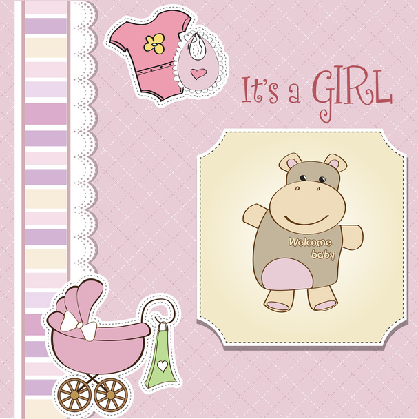 Baby Mädchen Dusche Karte - Foto, Bild