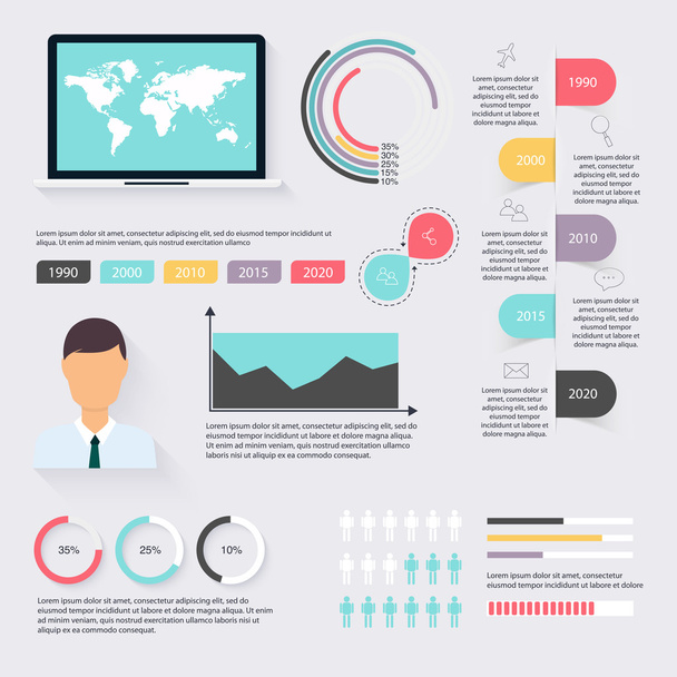 Info graphics for business presentations - ベクター画像
