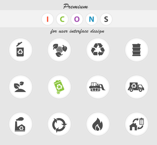 Recycle icons set - Vector, afbeelding