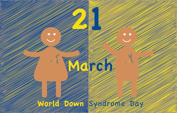 March 21 International Day of Down syndrome - Vector, Image