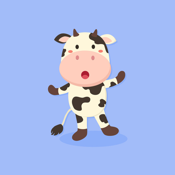 Bonito dibujo animado vaca
 - Vector, Imagen