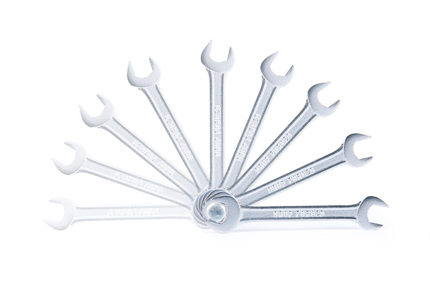 Wrench (spanner) move on white background - Photo, Image