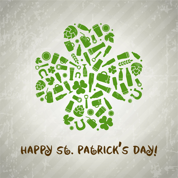 Happy St. Patrick's day craft beer poster - ベクター画像
