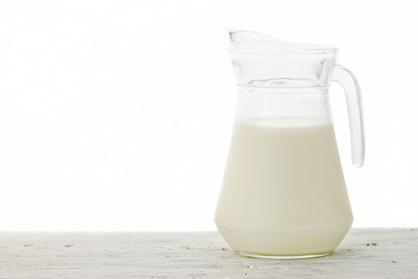 Milk in a glass jug - Fotoğraf, Görsel