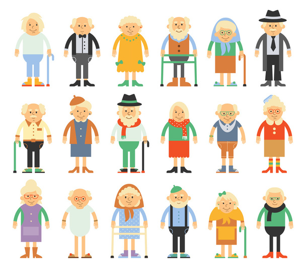 Vector set of characters in a flat style. - Vector, Image