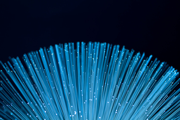 Fiber optics close-up, modern computer communication technology - Фото, изображение