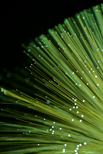 Fiber optics close-up, modern computer communication technology - Фото, зображення