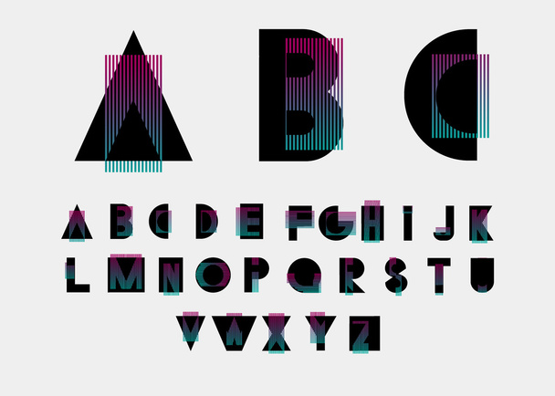 Black alphabetic fonts - Vektori, kuva