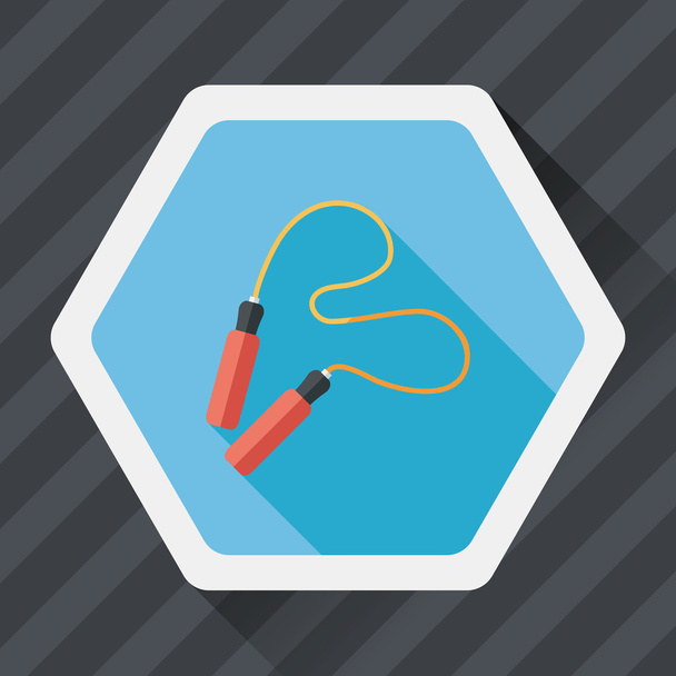 Skipping rope flat icon with long shadow - Vector, Imagen