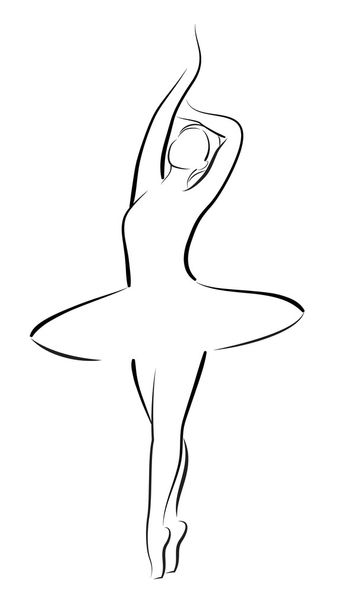 Dansende ballerina, illustratie - Vector, afbeelding