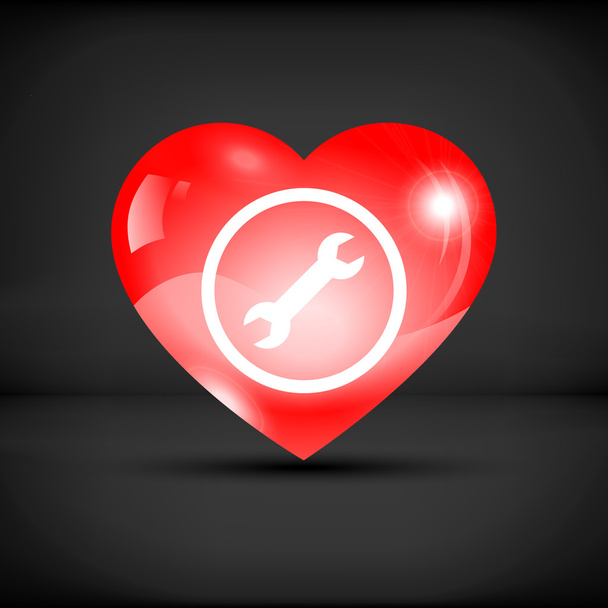 Coeur avec icône clé à l'intérieur
 - Vecteur, image