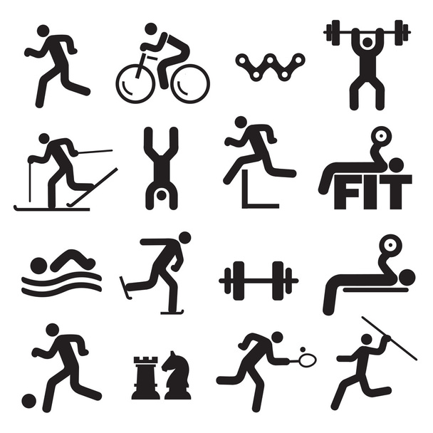 Iconos de fitness deportivo
. - Vector, Imagen