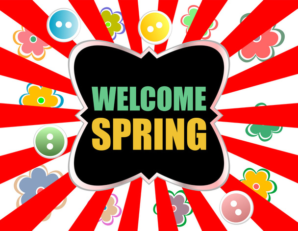 Welcome Spring Holiday Card. Welcome Spring Vector. Welcome Spring background. Spring Holiday Graphic. Welcome Spring Art. Spring Holiday Drawing - Vector, Image