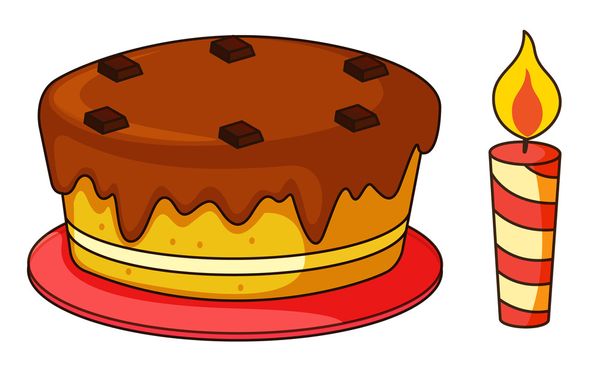 születésnapi torta - Vektor, kép
