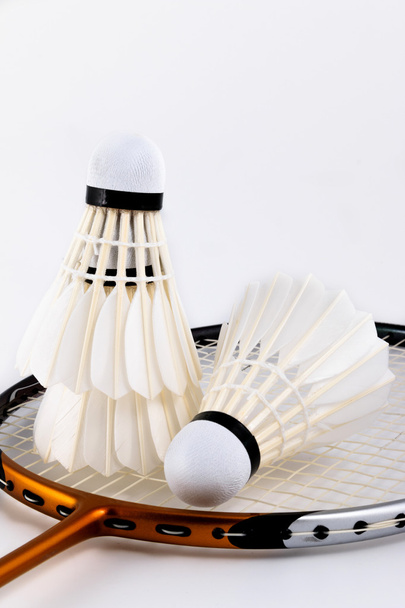 Een set van badminton, Badminton racket en shuttle. - Foto, afbeelding