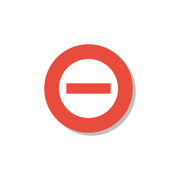 No entry icon, on white background, red circle border, white out - Vector, Image