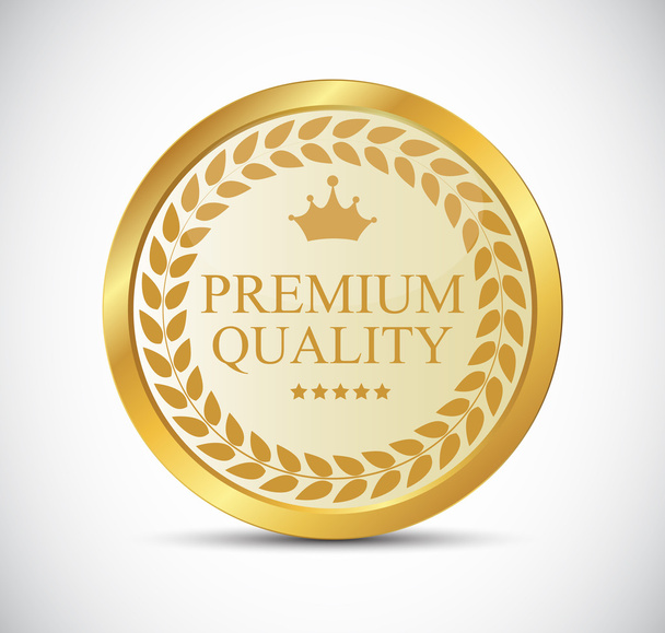 Gold Premium Quality Label Vector Illustration - Vector, Image