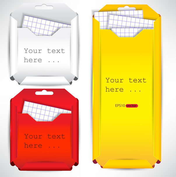 Set of paper envelopes with sheets - Vetor, Imagem