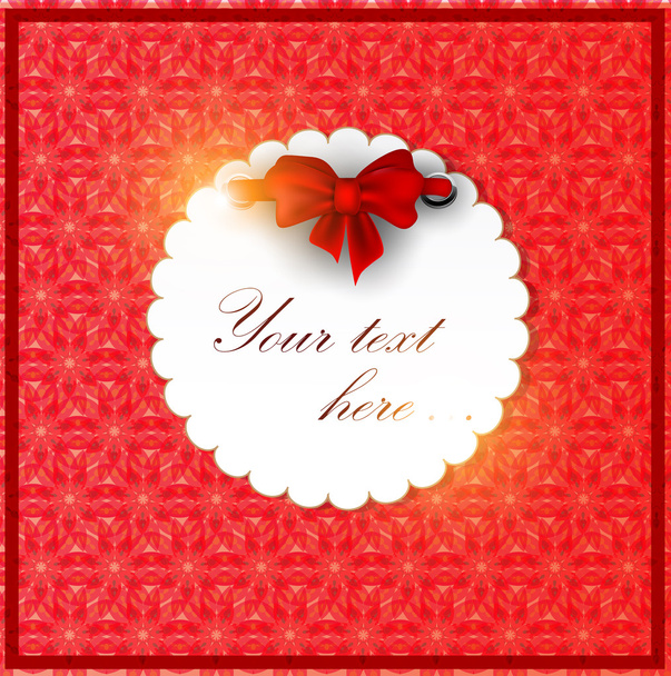 White invitation on red background - Vecteur, image