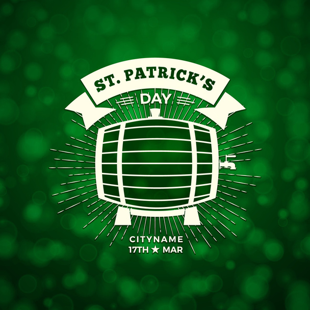 St. Patricks Day Holiday Badge Design. Vector Greetings Card Design. Saint Patricks Day Background. Happy Saint Patricks Day - Vector, Image