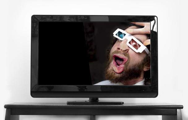 Homem barbudo óculos 3D
  - Foto, Imagem