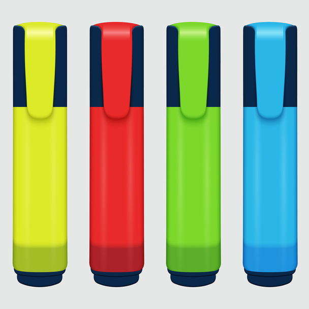vector set of colored markers on a white background - Vector, Image