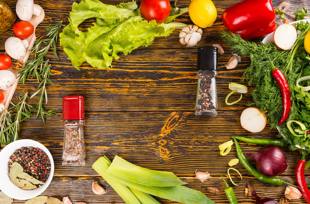 Group of cooking ingredients on table - Photo, Image